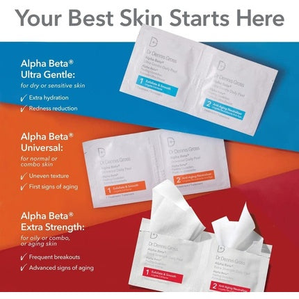 Dr. Dennis Gross Alpha Beta Ultra Gentle Daily Peel, Facial Peel pentru Piele Deshidratată sau Sensibilă, 30 Tratamente