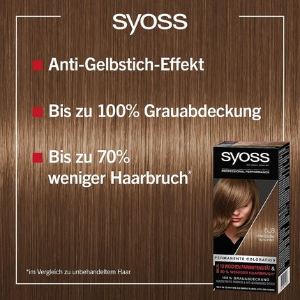 Vopsea de păr, Syoss, 6_8 Dark Blonde, 115 ml