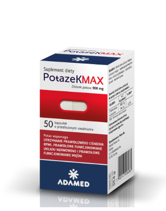 Supliment dietetic Potazek Max, clorură de potasiu 900 mg, 50 capsule