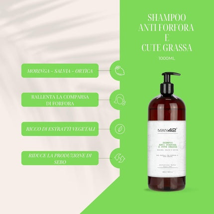 Șampon, Man42, Anti-Mătreață, 1000ml, Culoare Maro
