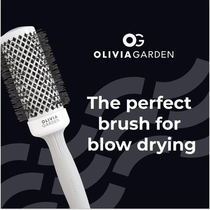Perie păr, Olivia Garden, Expert Blowout Shine, alb și gri, 45mm