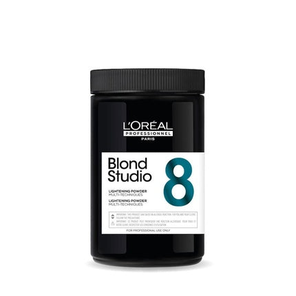 Pudră de decolorare, L'Oreal Blond Studio Multi-Techniques Powder, cutie neagră, capac negru