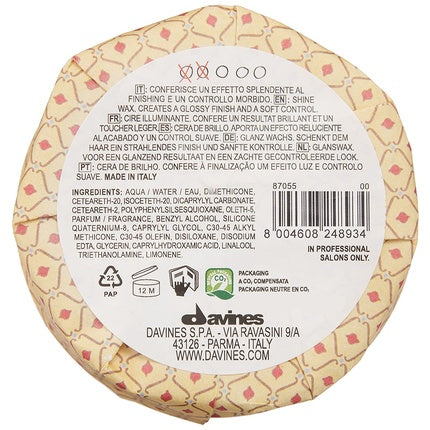 Wax modelaj păr, Davines Mi Shine Wax, 75ml, finisaj lucios