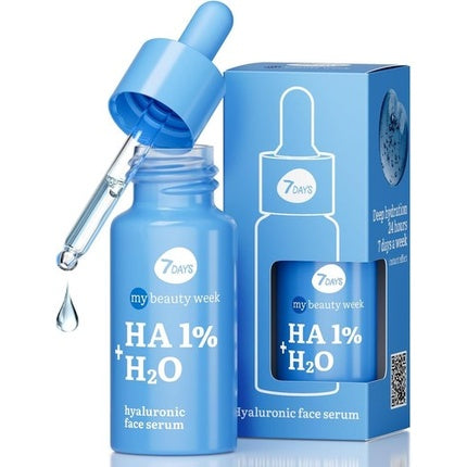 Serum Facial cu Acid Hialuronic, 7 Days, HA 1% + H2O, 30ml, Culoare Albastru