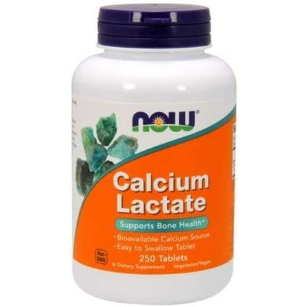 Tablete Calcium Lactate NOW Foods, 250 bucăți - Susține sănătatea oaselor
