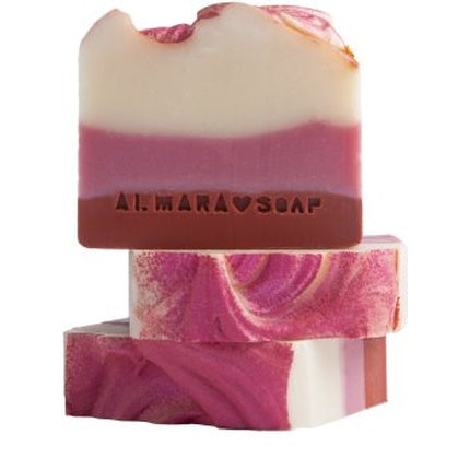 Săpun Almara Fancy Juicy Raspberries, Aromă de Zmeură, Design Stratificat în Roz și Alb