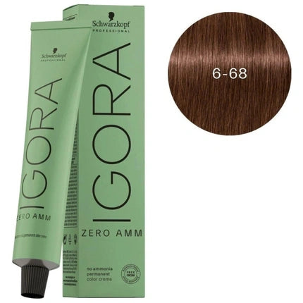 Vopsea de păr Schwarzkopf Igora Zero Amm 6-68, ciocolatiu-roșu, 60 ml