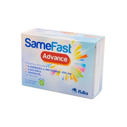 SameFast Advance, Fidia Pharma, Integrator alimentar cu S-Adenosil-L-Metionina, Acid Folic și Vitamina B12, 20 comprimate solubile gust de lămâie