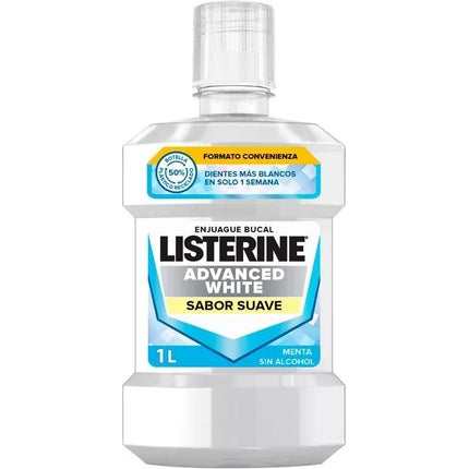 Listerine Advanced Whitening Mouthwash, Enjuague Bucal, Sabor Suave, Fără Alcool, 1L