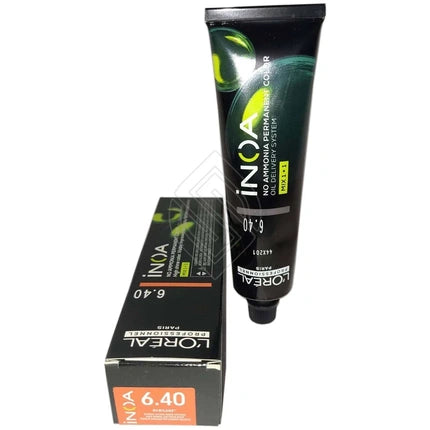 Vopsea de par permanentă, L'Oréal Inoa #6.40, fără amoniac, 80 g