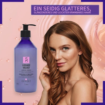 Șampon Expert Lissage Velvet cu ulei de argan, keratină și proteine de mătase, 446 g