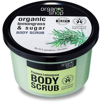 Scrub de corp, Organic Shop, Lemongrass, 250ml