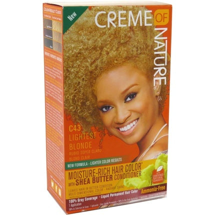 Creme of Nature C43 Lightest Blonde, vopsea păr, cu unt de Shea, 181g