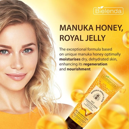 Spumă de curățare, Bielenda, Manuka Honey Elixir, galben