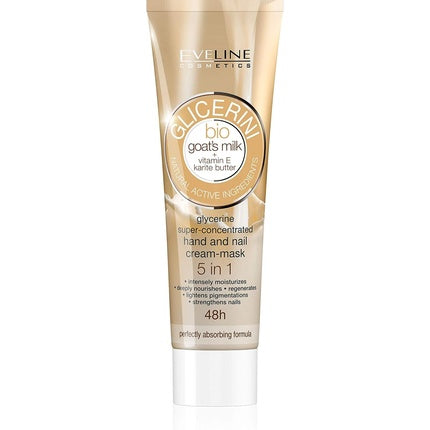 Cremă de mâini Eveline, cu glicerină și lapte de capră, 100ml