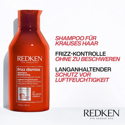 Set Îngrijire Păr Redken Frizz Dismiss, Sampon si Balsam 300ml, Tratament 150ml