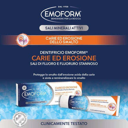 Pasta de dinți Emoform pentru carie și eroziune, 75ml, săruri de sodiu și fluorură de staniu