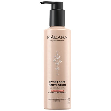 Loțiune de corp Mádara Hydra Soft, Hidratare Intensă, Ambalaj cu Pompă, Culoare Bej