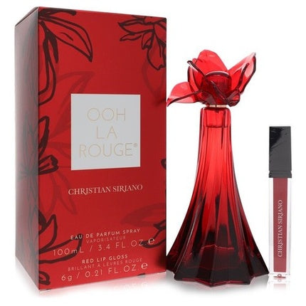 Set Parfum și Gloss, Christian Siriano, Ooh La Rouge, 100ml + 6g, culoare roșie