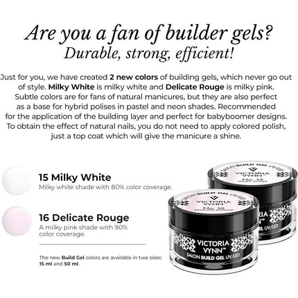 Gel UV/LED Victoria Vynn, No. 15 Milky White, 50ml