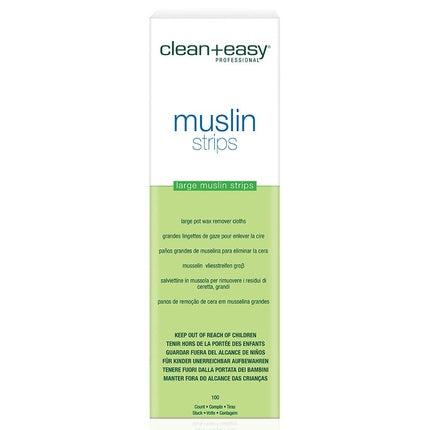 Bandă de ceară pentru depilare Clean + Easy Muslin Strips Large 100 buc