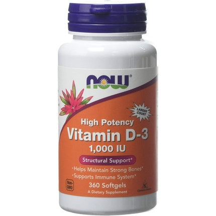 Vitamina D3, Now Foods, 1000 IU, 360 capsule