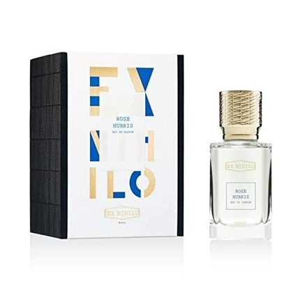 Eau de Parfum Ex Nihilo Rose Hubris, 30 ml, sticlă transparentă cu dop auriu texturat