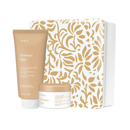 Set Cadou Pupa Milano, Persian Spa Kit, Gel de Duș și Cremă de Corp, Bej/Auriu, 300ml + 150ml