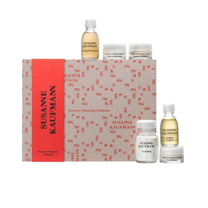 Set de îngrijire a pielii Susanne Kaufmann Home Spa Collection, gel de curățare 30 ml + unt de corp 15 ml + exfoliant enzimatic