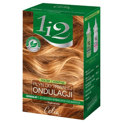 Punere de unduă permanentă, Celia, Set 1&2, Normal, cu Keratină, 75ml + 75ml