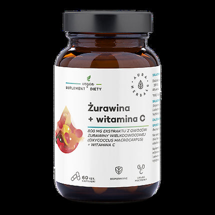 Supliment dietetic Aura Herbals – Cranberry 800mg + Vitamina C 60 Capsule