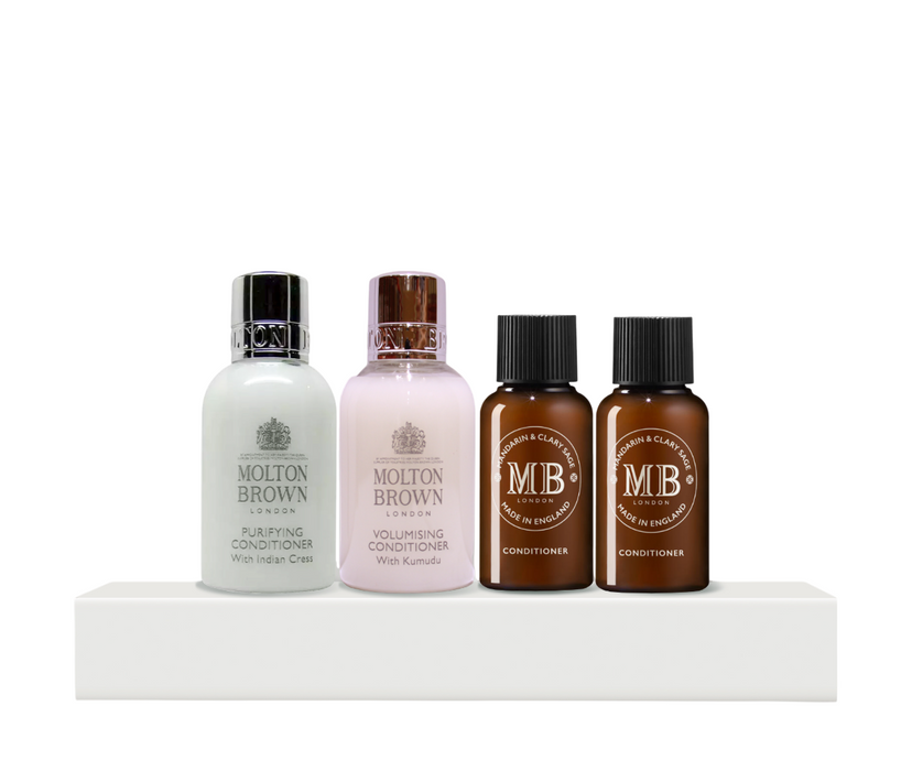 Set balsamuri de păr Molton Brown Hair Therapy, purifiant + pentru volum + pentru reparare, 4 buc