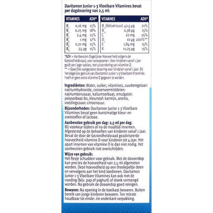 Vitamine lichide Davitamon Junior cu aromă de zmeură, 100ml