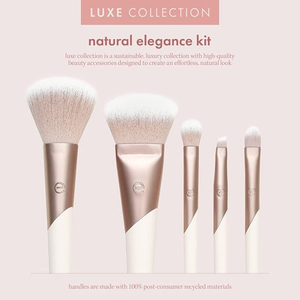 Set pensule machiaj, Ecotools, Luxe Natural Elegance, 5 piese, roz