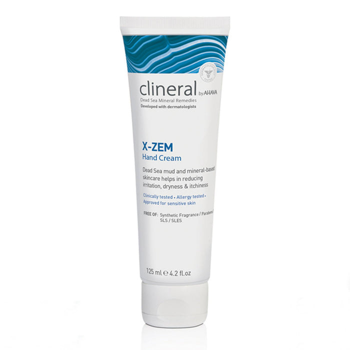 Cremă de mâini Ahava Clineral X-Zem, hidratantă, vegană, 125 ml