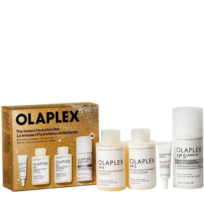 Set șampon Olaplex No.4 Bond Maintenance + balsam No.5 Bond Maintenance + tratament scalp No.0.5 + No.5 Leave-In