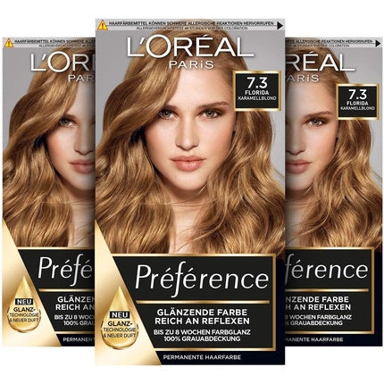 Vopsea de păr L'Oréal Paris Préférence Florida Caramel Blonde 7.3, 549g