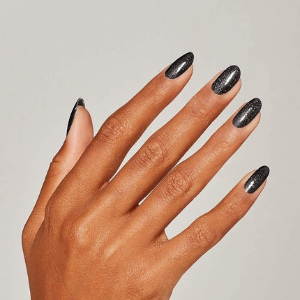 Lac de unghii OPI, Shine Bright, Heart and Coal, negru sclipitor