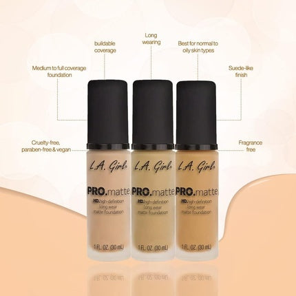 Fond de ten, L.A. Girl, PRO Matte, Light Tan