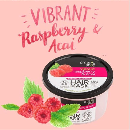 Masca de păr, Organic Shop, vibrantă, zmeură și acai, 230g