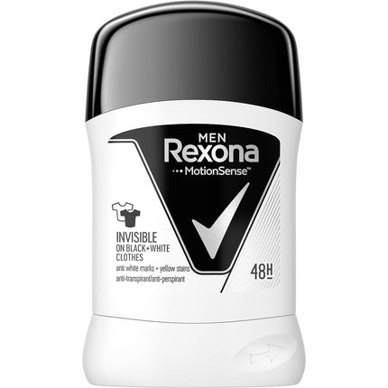 Deodorant Rexona Men Invisible Black & White Anti-Transpirant, 50ml, Alb/Negru