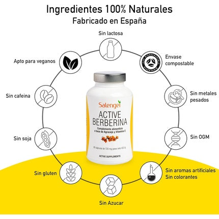 Supliment alimentar Salengei Active Berberina Capsule 60 buc, alb