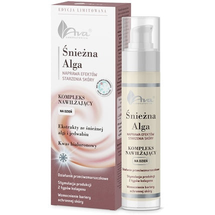 Cremă hidratantă pentru față, Ava Laboratorium, Snow Algae, 50ml, ambalaj alb și roz