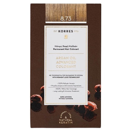Vopsea de păr, Korres, Argan Oil, caramel auriu