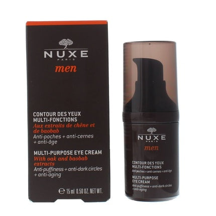 Crema de ochi Nuxe Men, multifuncțională, cu extracte de stejar și baobab, 15 ml
