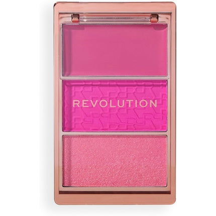 Paleta Blush Revolution Beauty Icon Cream & Pressed Powder, Rose Gold, 3 culori