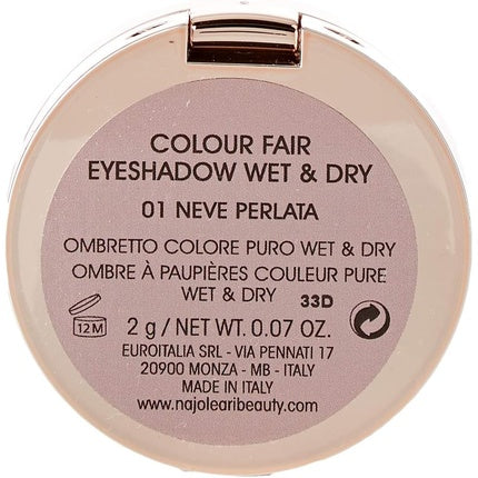 Ombra de pleoape Naj Oleari Colour Fair Wet & Dry 2ml Neve Perlata