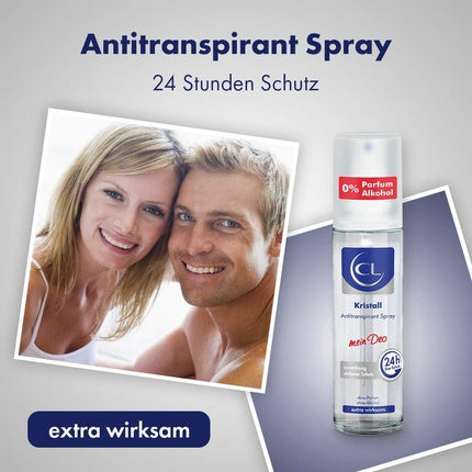 CL Crystal Antiperspirant Spray, 75ml - Protecție Puternică Împotriva Transpirației