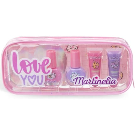 Set cosmetice Martinelia Super Girl, cutie roz, conține lac de unghii, gel de buze, gel de corp