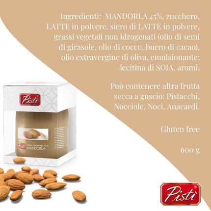 Crema de mâini Pisti Sweet Almond Cream, ambalaj sticlă cu capac argintiu, 200g